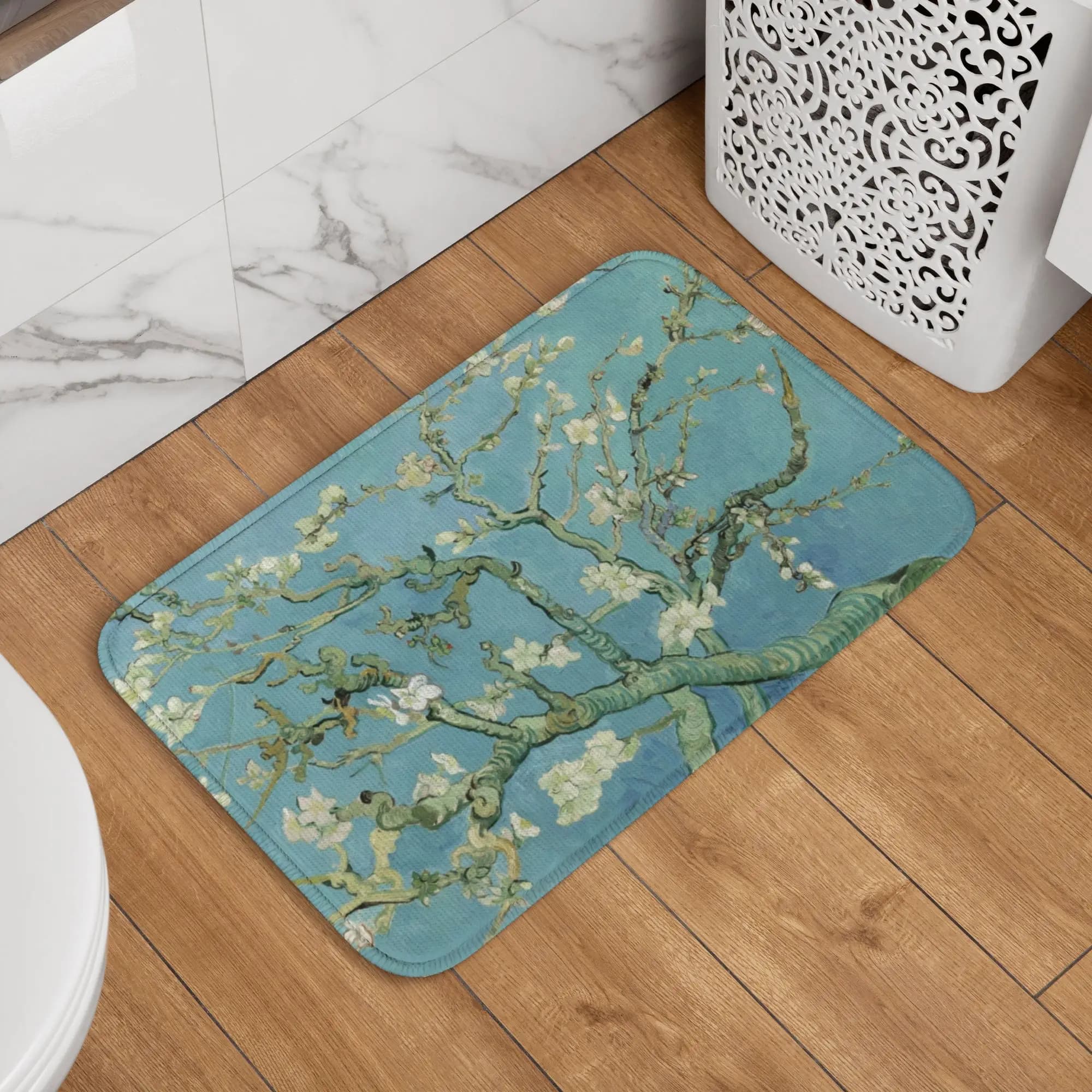 Tappetino personalizzato con fiori di mandorla di Vincent Van Gogh, tappetino antiscivolo per bagno, cucina, giardino, porta del garage, tappeto per ingresso