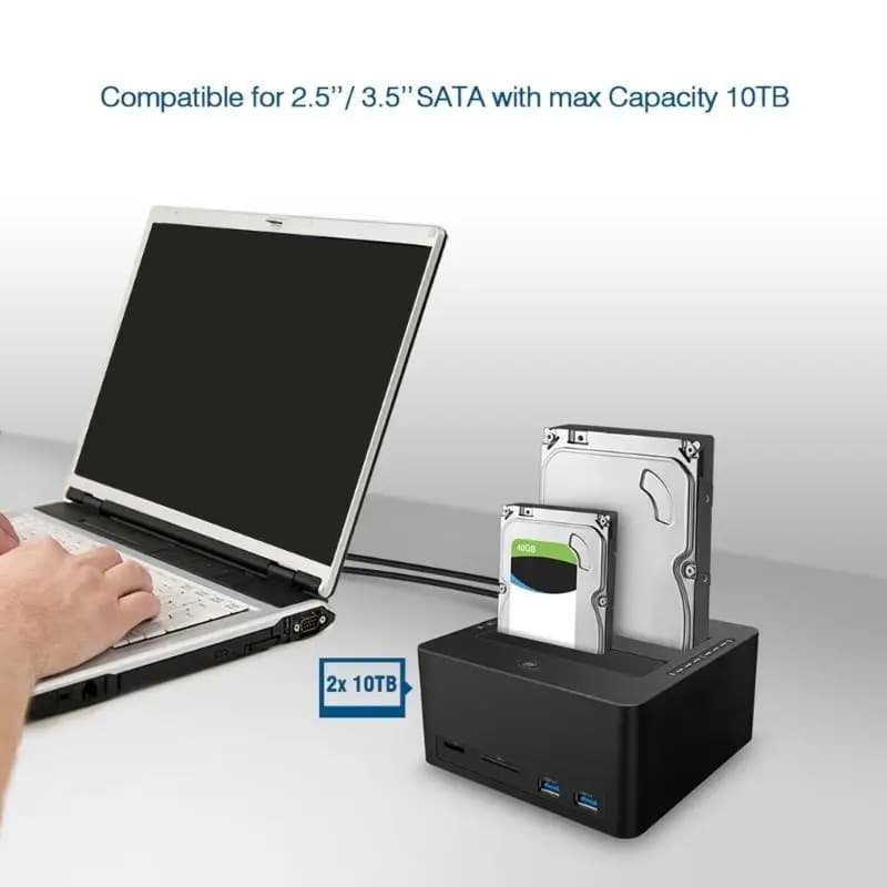 R53C Docking station per disco rigido 6 in 1 con doppia porta 2 porte USB e lettore schede