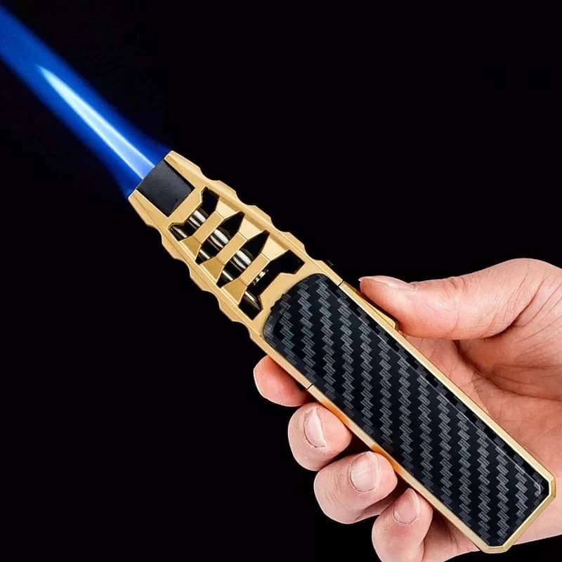Kitchen BBQ Cigar Large Jet Flame Fire Flashlight Outdoor Camping Light Man without Gas Butane