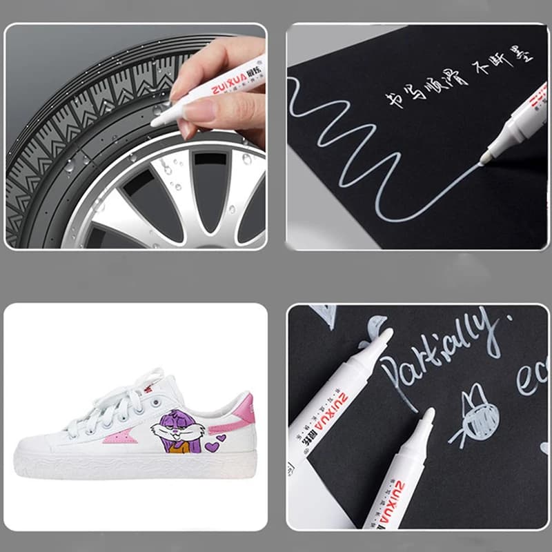 Pennarello bianco impermeabile oleoso Penne Graffiti Penna ambientale in gel permanente