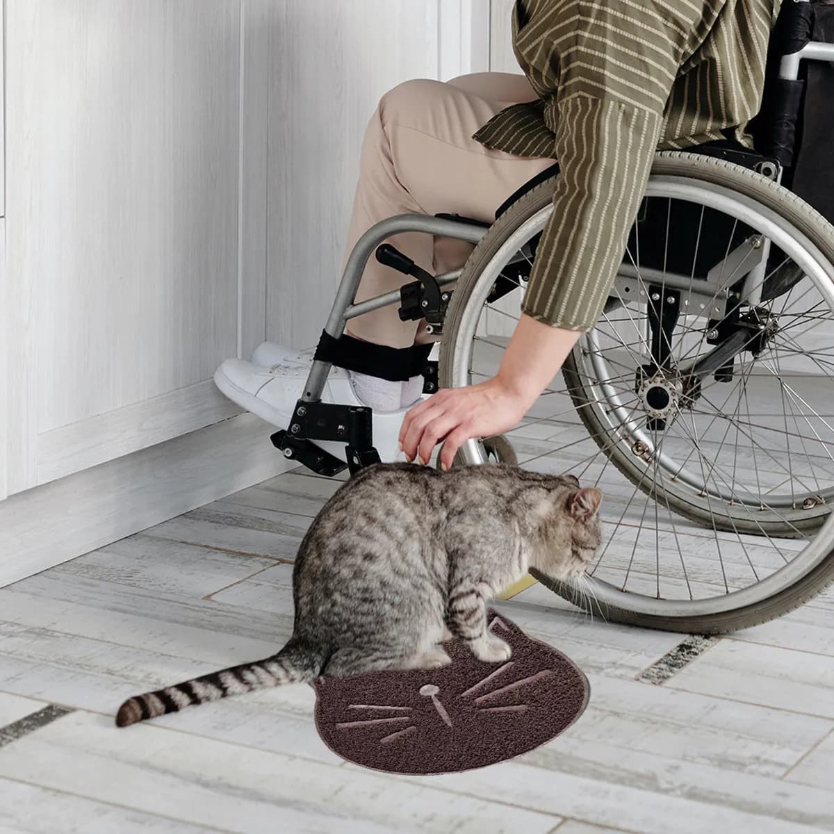 Cuscino per Lettiera per Gatti, Design Unico a Forma di Faccia di Gatto, Materiale Elastico Ecologico, Protezione per Pavimenti Contro Macchie d'Urina, per Animali Domestici