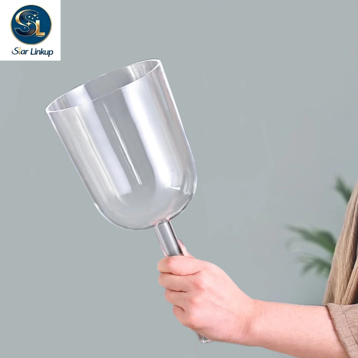 STAR LINKUP 7-8.5inch Transparent Quartz Crystal Chalice Singing Bowl Sound Bowl Meditation Yoga Tibetan Singing Bowl Sound Healing Musical Instrument