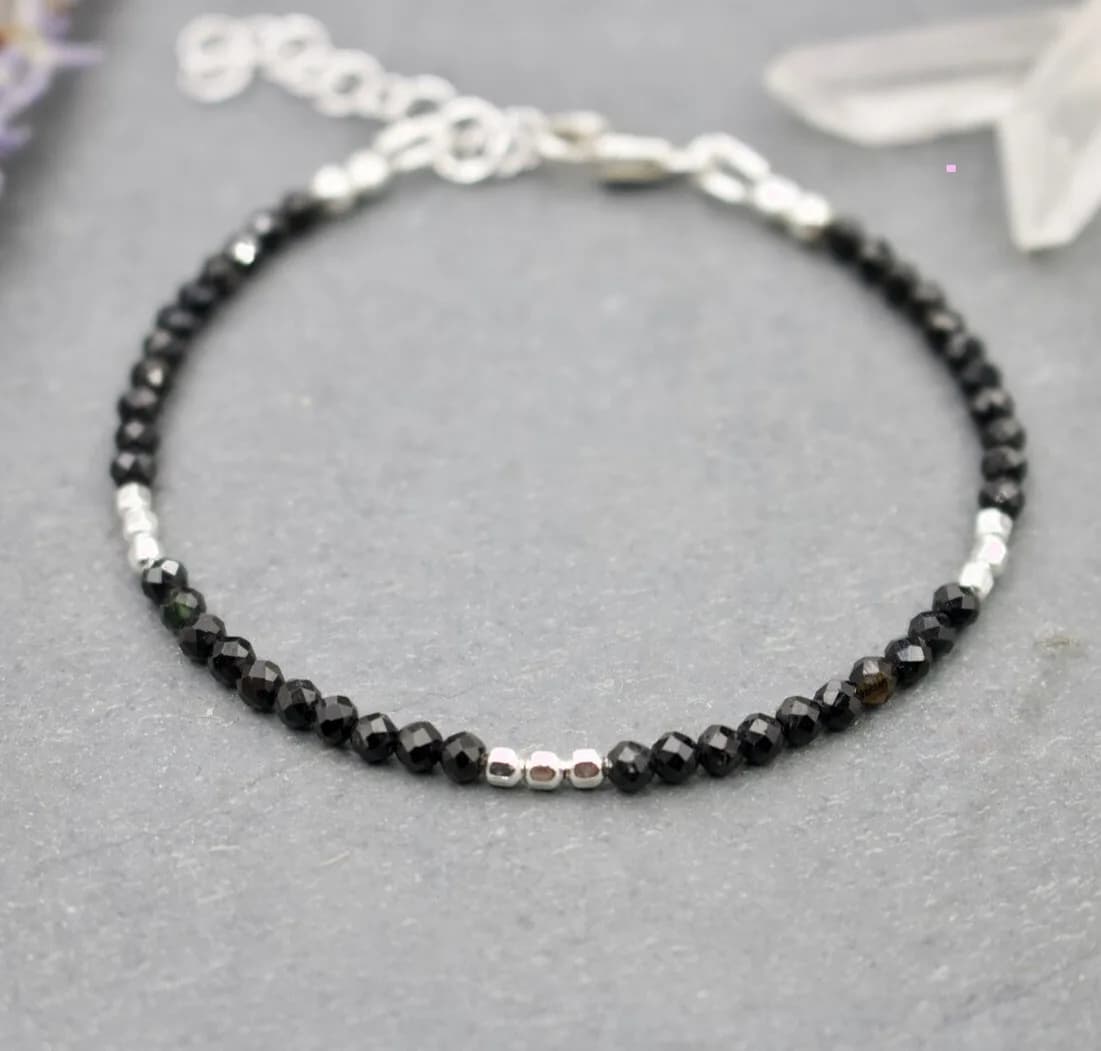 Bracciale con protezione Empath in tormalina nera da donna