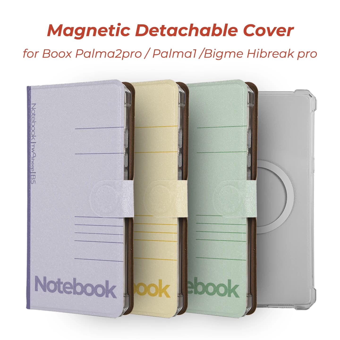 twosheep for Boox Palma2pro Palma2 Bigme Hibreak Pro Color Detachable Magnetic Case Cover Classic Notebook