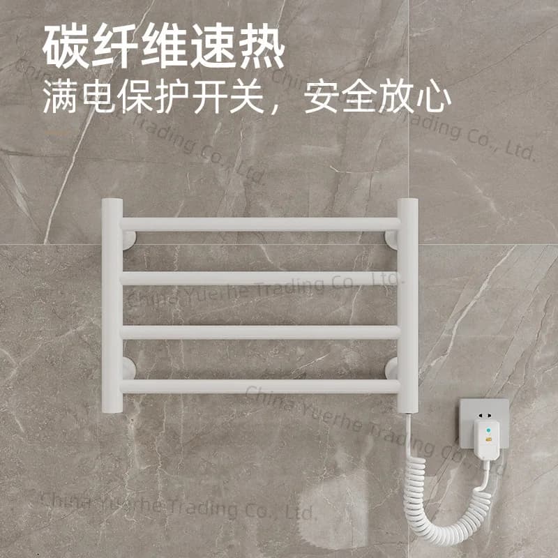 Portasciugamani elettrico senza perforazione per bagno domestico, portasciugamani riscaldato a temperatura costante