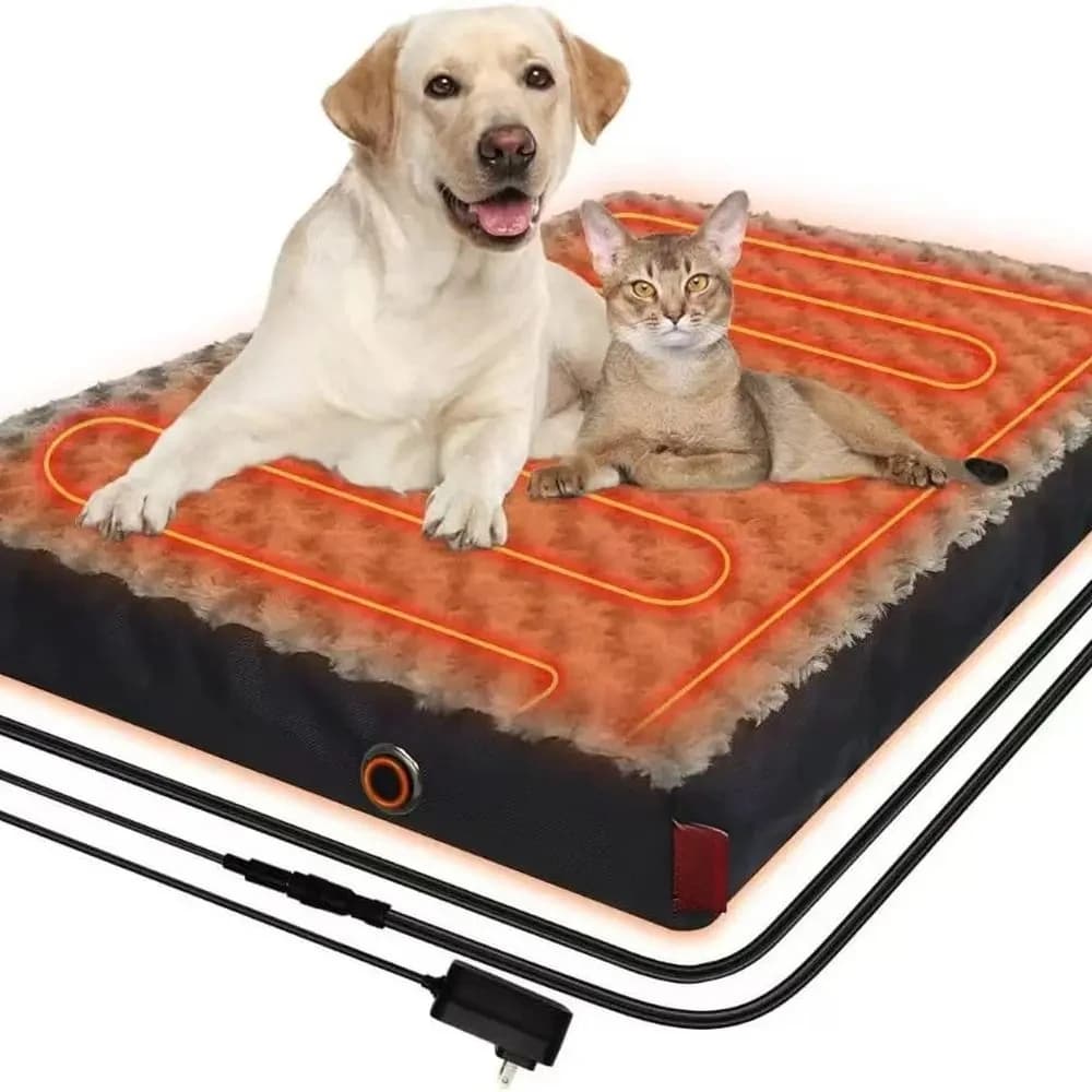 Letto per cani riscaldato con tensione sicura 12V~24V, letto per cani ortopedico per artrite con riscaldamento elettrico con memory foam addensato, animale domestico riscaldato
