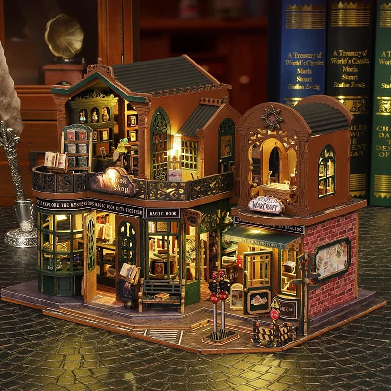 Puzzle 3D mini fai da te fatto a mano mini casa delle bambole kit casa assemblaggio edificio castello modello giocattolo artigianato in legno regalo di compleanno