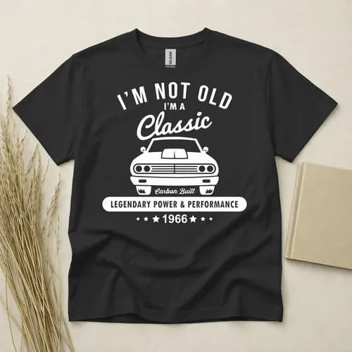 60th Birthday T Shirt Born In 1966 Gift 60 Year Old T-Shirt Classic Car Muscle