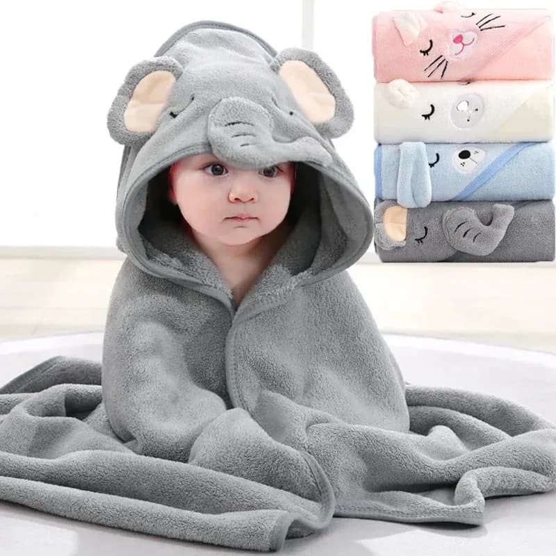 -Bathroom towels with hood for children with cartoon animals Children's bathrobe Hot changing table for kids and girls Soft towel blanket for babies