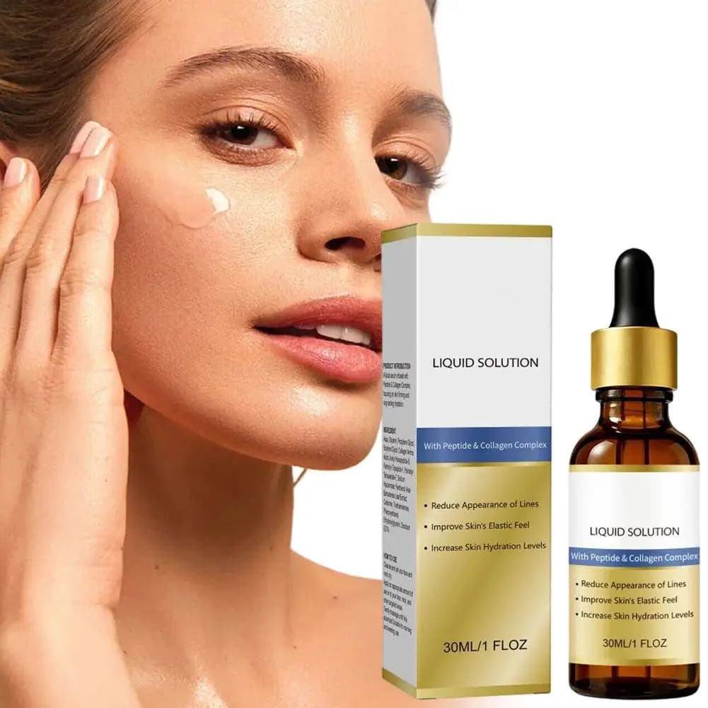 Siero Viso al Collagene Peptidico, Essenza Lifting Anti-Età, Olio Rassodante e Antirughe, Idratante per Tutti i Tipi di Pelle