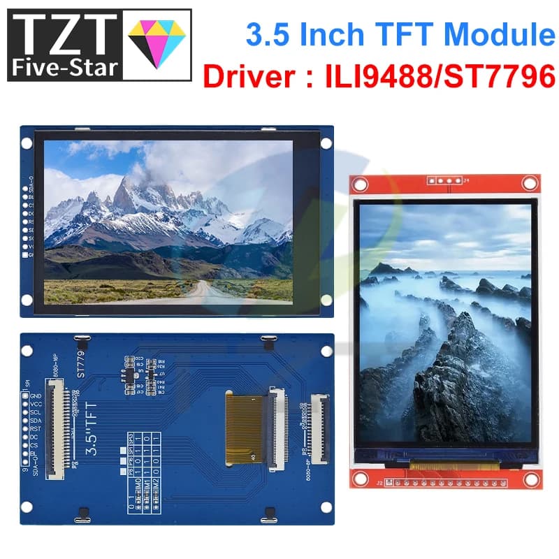 Modulo Schermo LCD TFT Touch Screen TZT da 3,5 Pollici 480x320 ST7796U ILI9488 per Arduino UNO MEGA2560 Senza Touch