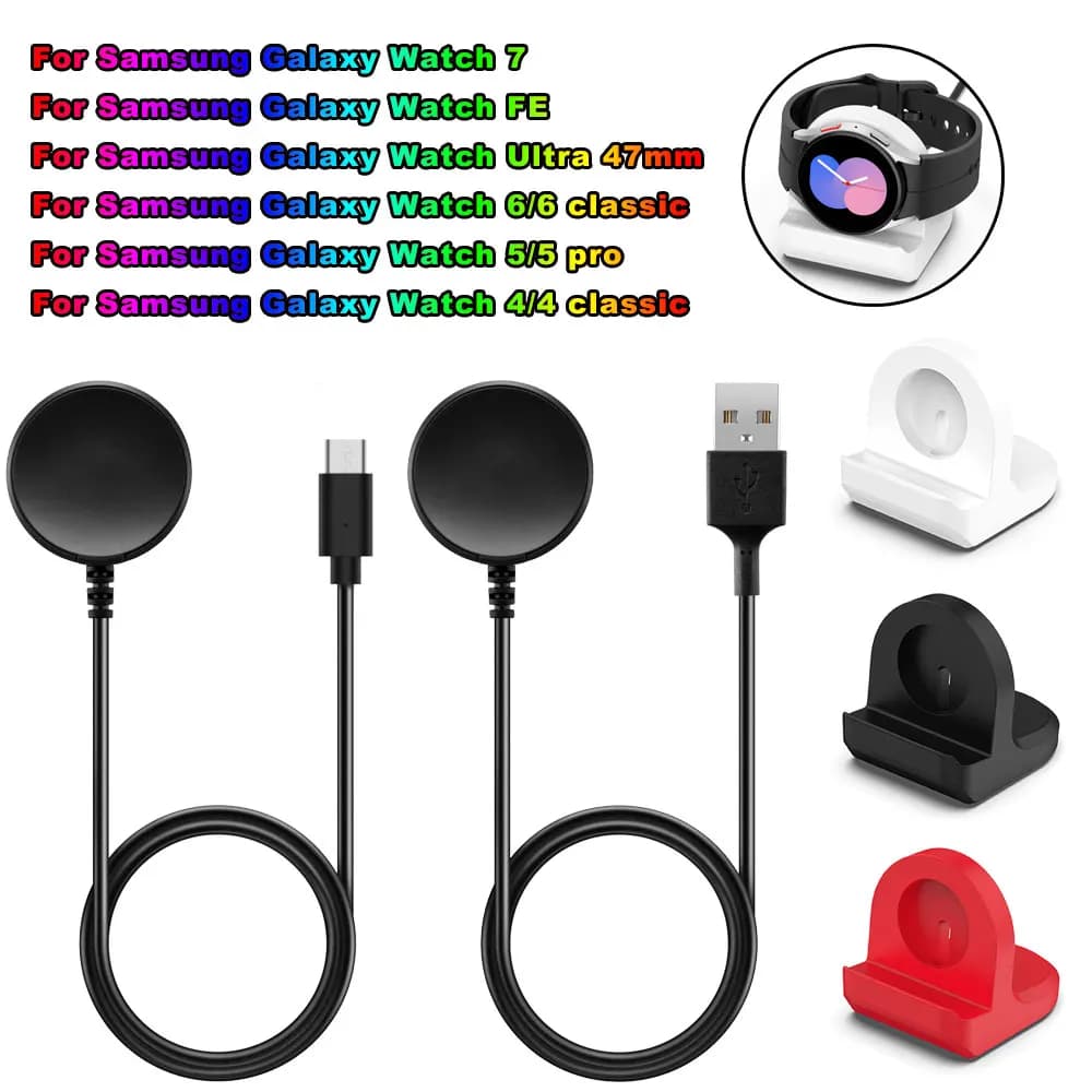 Caricatore magnetico USB TYPC-C per Samsung Watch Ultra 47mm Dock station di ricarica rapida Samsung Galaxy 7 FE 6 6 Classic 5 5pro
