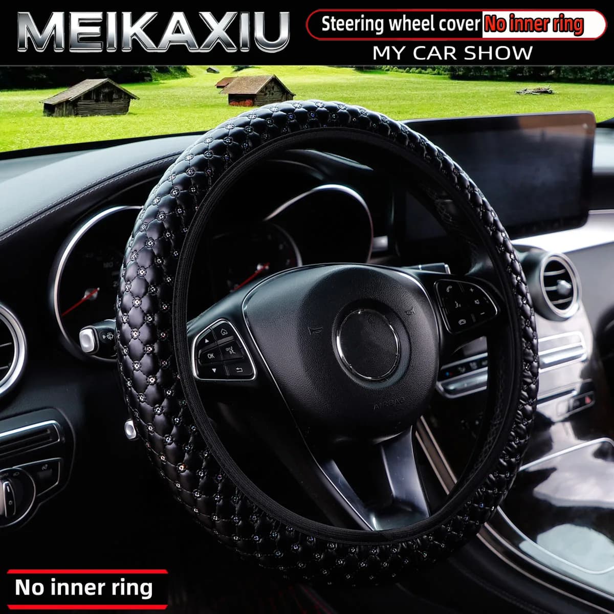Polished sparkly PU soft leather inner accessory diameter for embroidered auto with sequins without inner ring