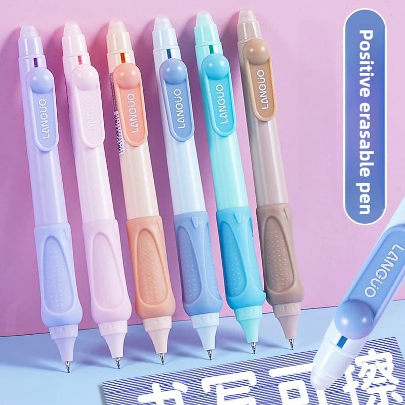 LANGUO Penna gel retrattile cancellabile Strumento di scrittura per la correzione della postura dei bambini Punta ST Materiale scolastico di cancelleria con inchiostro blu nero