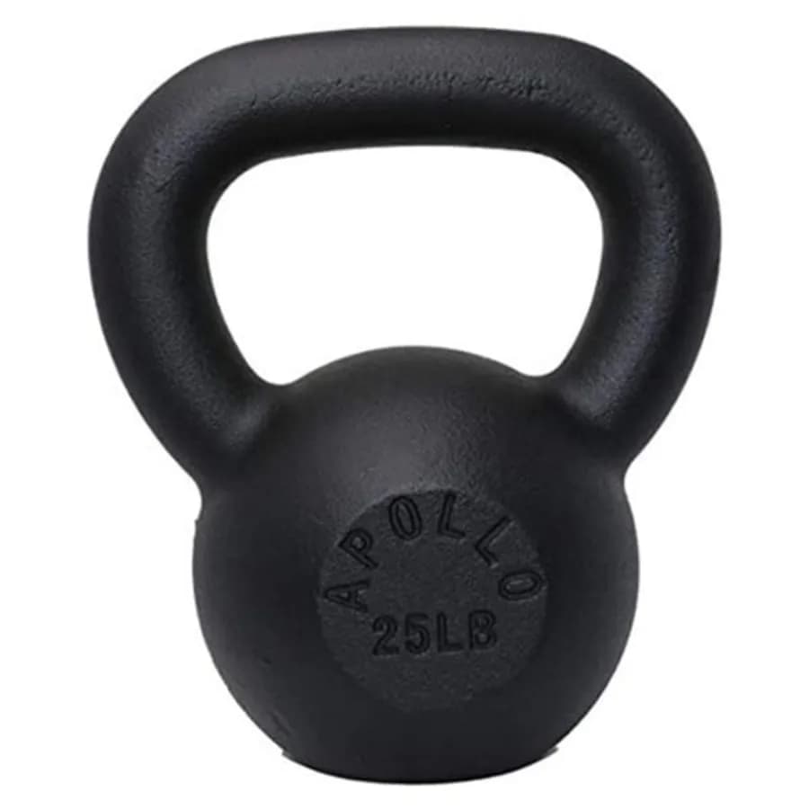 Kettlebell in Ghisa Massiccia da 25 Libbre per Allenamento di Forza, Design Nero Resistente per lo Sviluppo Muscolare