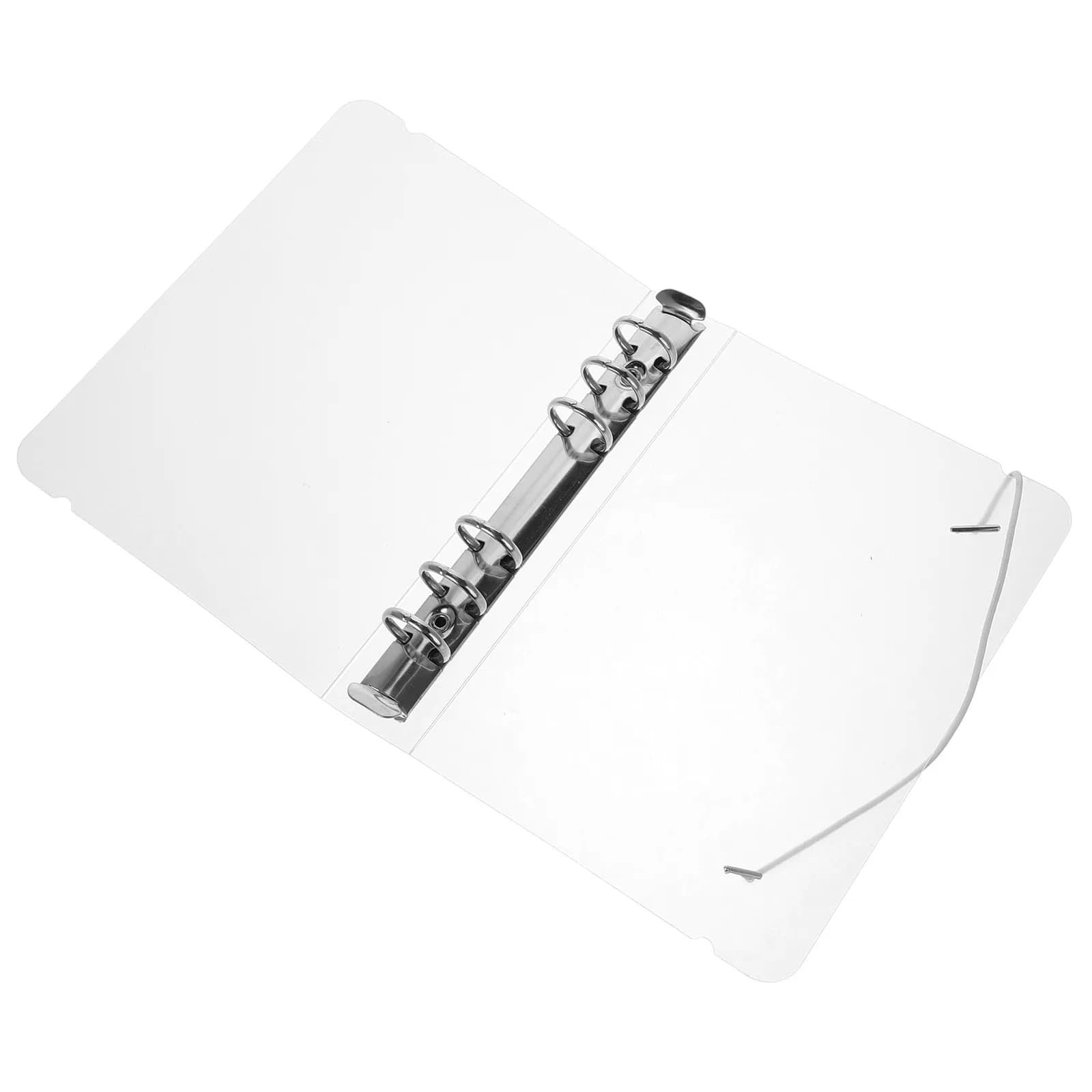 A6 Plastic File Folder Transparent Loose Leaf Binder Easy Open Close Rings for Document Storage Home Office School