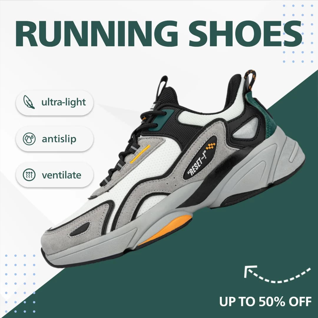 Baasploa Scarpe da corsa da uomo in pelle e rete traspirante, sneakers sportive classiche, comode scarpe casual impermeabili antiscivolo