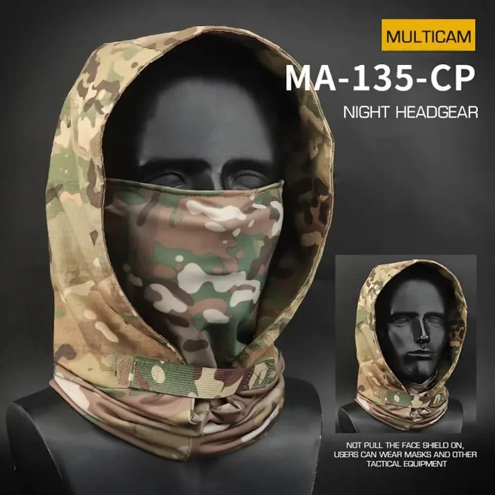 Cappuccio tattico Copricapo Maschera a pieno facciale Protezione UV per uomo Donna Sci Cappuccio solare Maschere sportive da ciclismo tattico per caccia/all'aperto