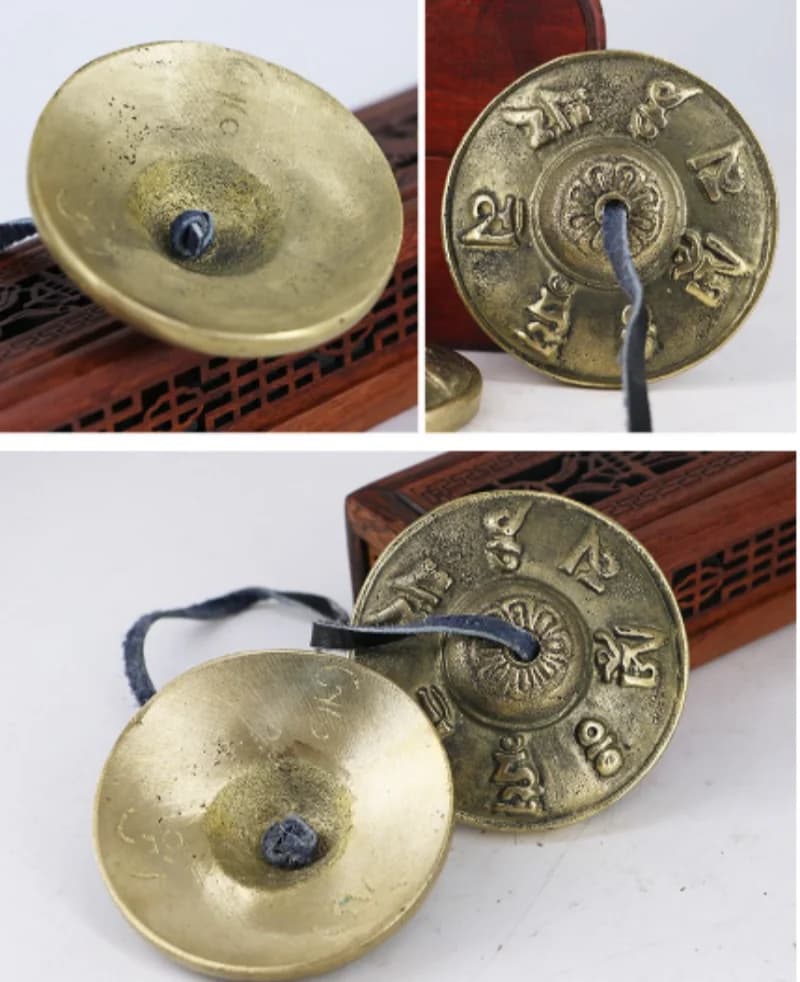 Handcrafted Nepalese Copper Bell Cymbals Meditation Yoga Healing Sound Buddhist Supplies Exquisite Tibetan Buddhist Crafts