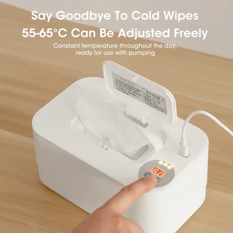 Scaldasalviette umidificate per bambini con display a LED Dispenser di asciugamani bagnati USB portatile Scaldasalviette per neonati Scatola riscaldante per tovaglioli Casa/Auto