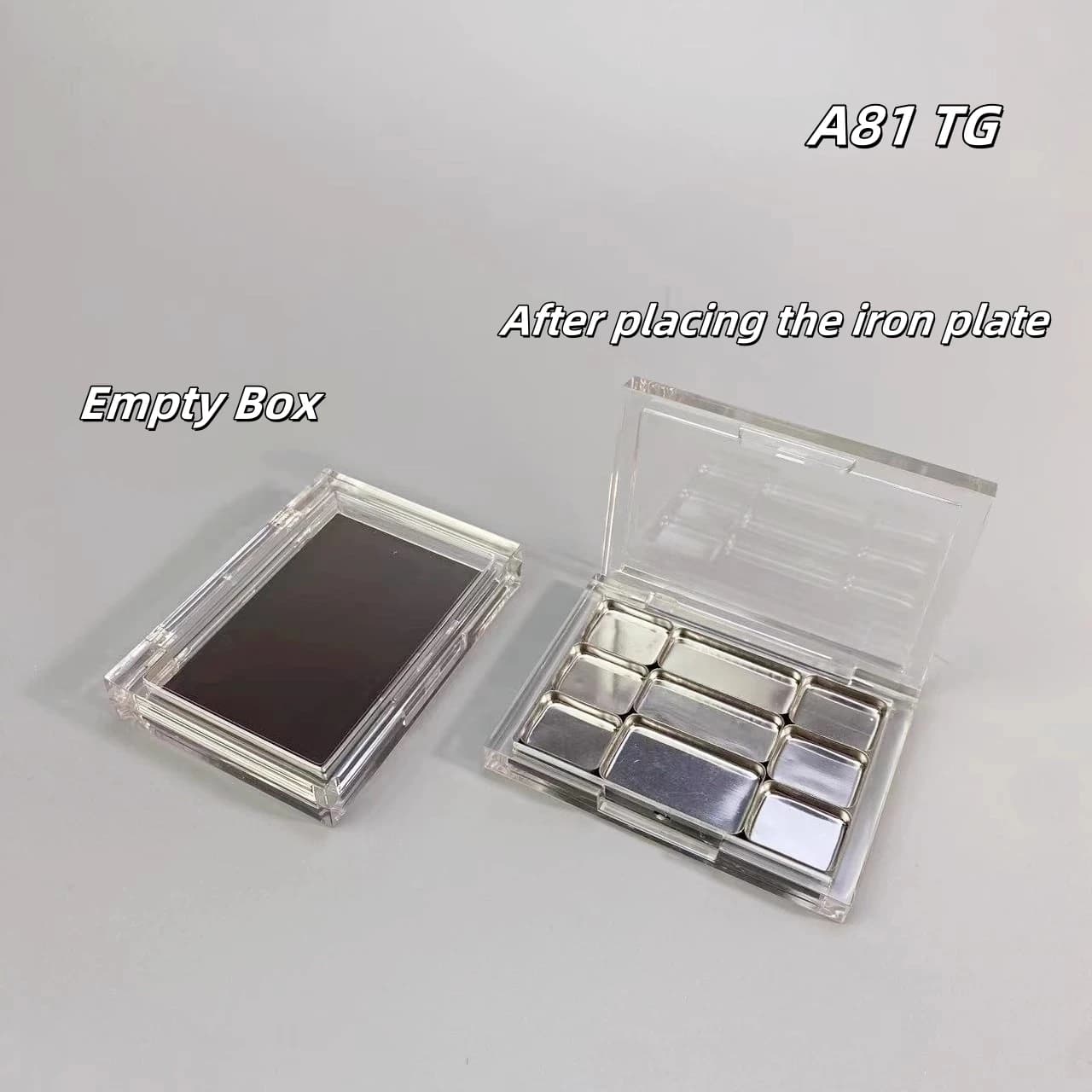 6-Color Eyeshadow Palette Replacement Empty Box with Iron for Makeup Organization Blush Highlighter Concealer Lip Gloss