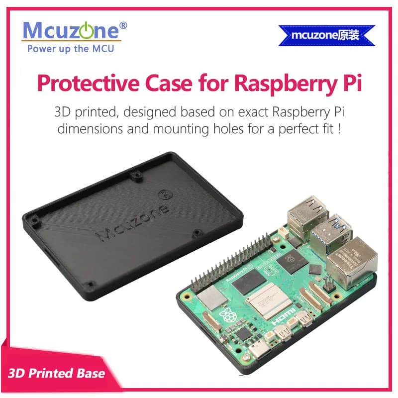 Custodia protettiva per Raspberry Pi, stampata in 3D, compatibile con Raspberry Pi 5 /4B/3B