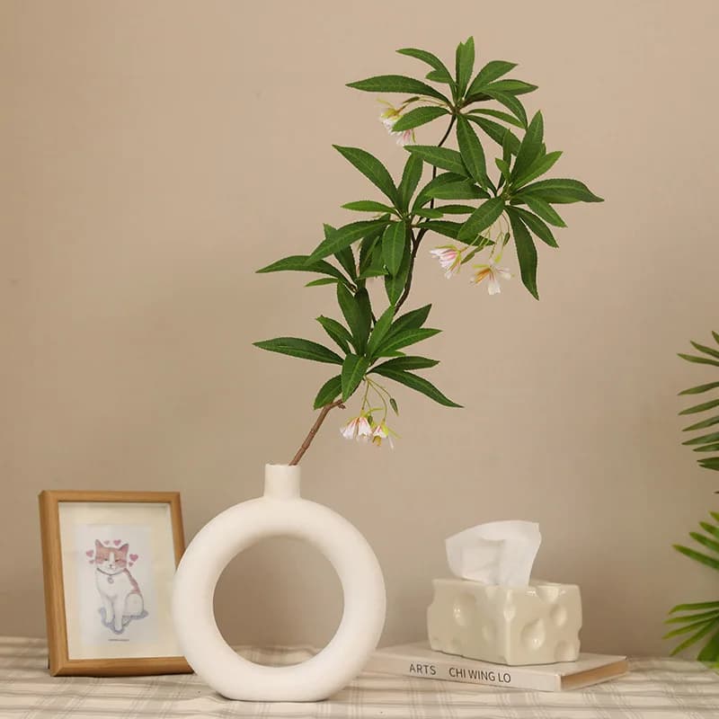 1PCS Simulated 3D Printing of Water Stone Banyan Eucalyptus, Hotel Home Wedding Decoration, Flower Arrangement Green Plant