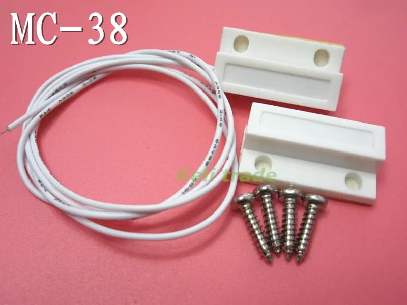 HAILANGNIAO 5 Paia di Sensori Magnetici Cablati MC-38 per Porte e Finestre, Interruttore Magnetico Normalmente Chiuso (NC) per Allarme Domestico