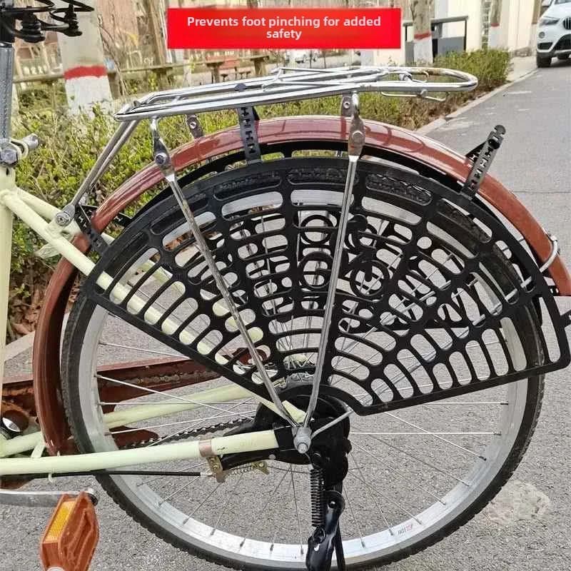 Rete di protezione per pedali bici di grandi dimensioni, anti-schiacciamento, copertura per ruota posteriore bici bambino, protezione posteriore singola per bici, rete parafango posteriore