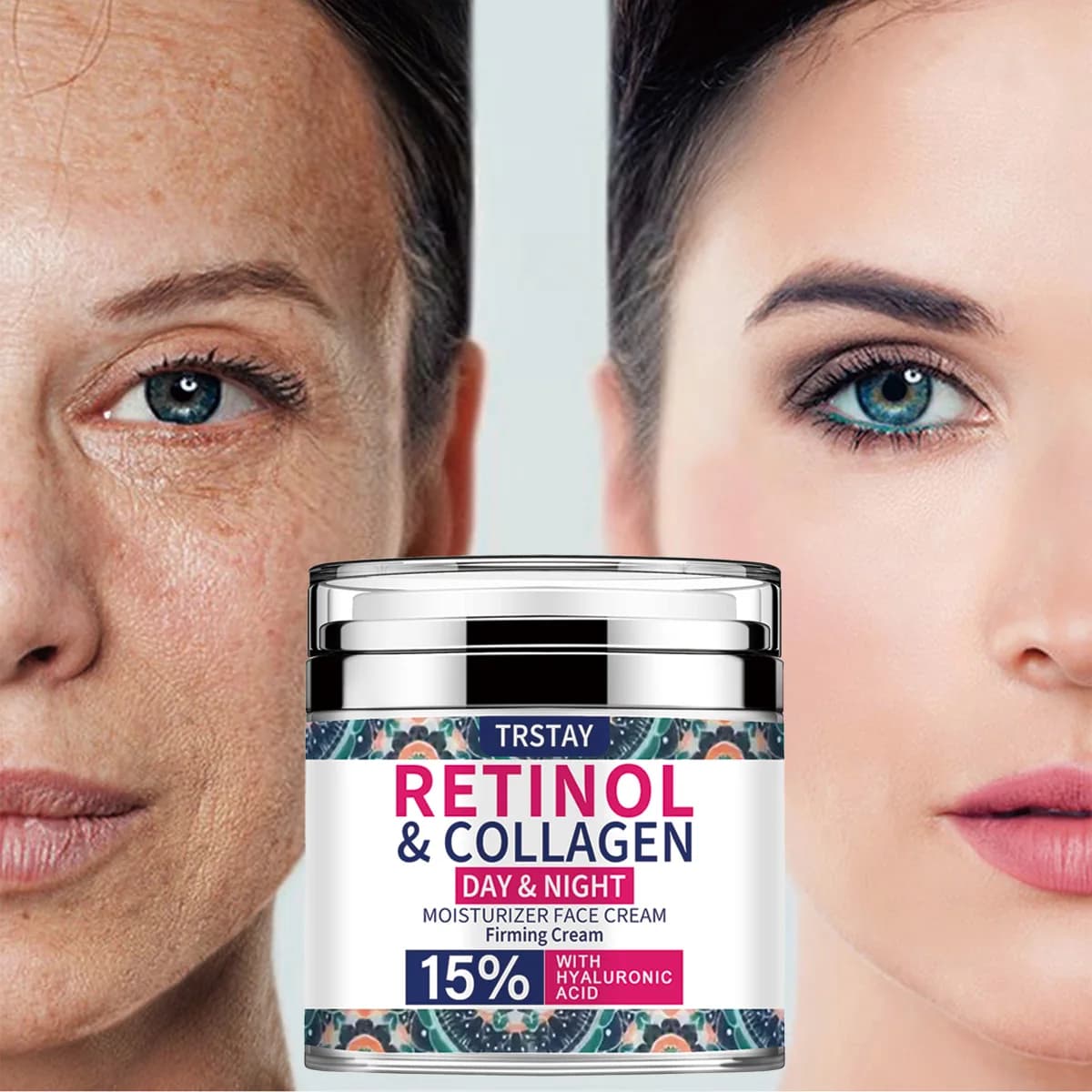 TRSTAY Retinol Collagen Moisturizing Cream Day Night Shaping Cream with Hyaluronic Acid Skin Care Face Treatment for Pregnancy