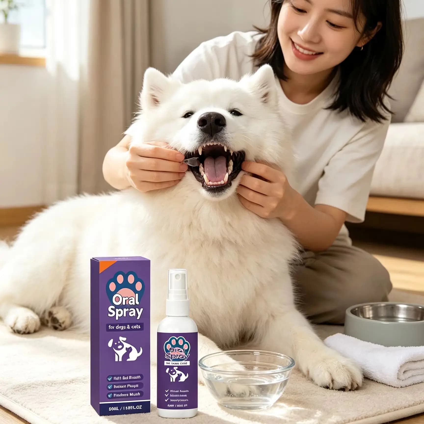 Pet Oral Spray Bad Breath Remover Oral Freshener Teeth Cleaner Plaque Remover Dental Care Products Oral Spray for Dogs & Cats
