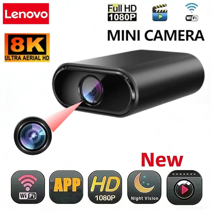 Mini Telecamera WiFi Lenovo per Monitoraggio Wireless, Protezione di Sicurezza, Controllo Remoto, Videocamere di Sorveglianza per Casa Intelligente