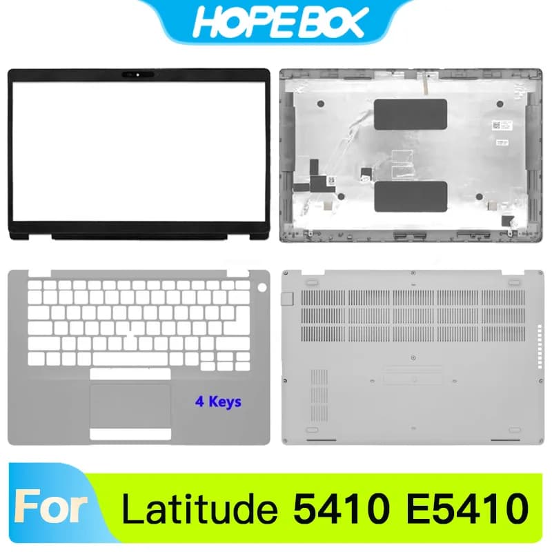 Cover posteriore LCD per Dell Latitude 5410 E5410 Series, cornice anteriore, poggiapolsi, scocca superiore e inferiore 0NKPM7 00W819 Argento
