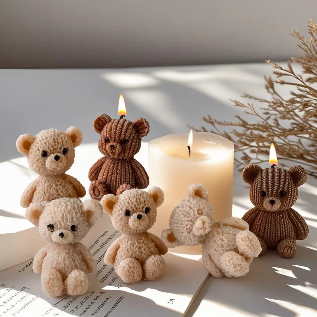 Mini Bear Soap Mold Easy To Clean Mini Bear Silicone Mold Candle Making Silicone Mold Handmade For Home Decor Candy Making