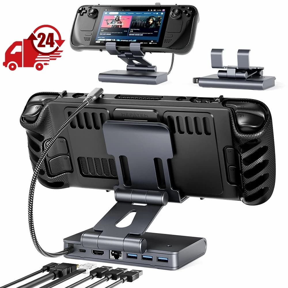 Legion Go Dock, 6-in-1 Legion Go Docking Station with HDMI 2.0 4K @ 60Hz, Legion Go Stand Base Gadget,Lenovo Legion Go Accessories