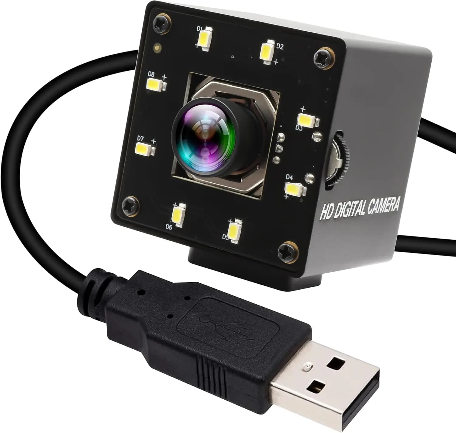 USB camera day and night 4K 1080P 120FPS Automatic focus IR Industrial USB UVC Webcam with lens without 100 degree distortion for artificial vision