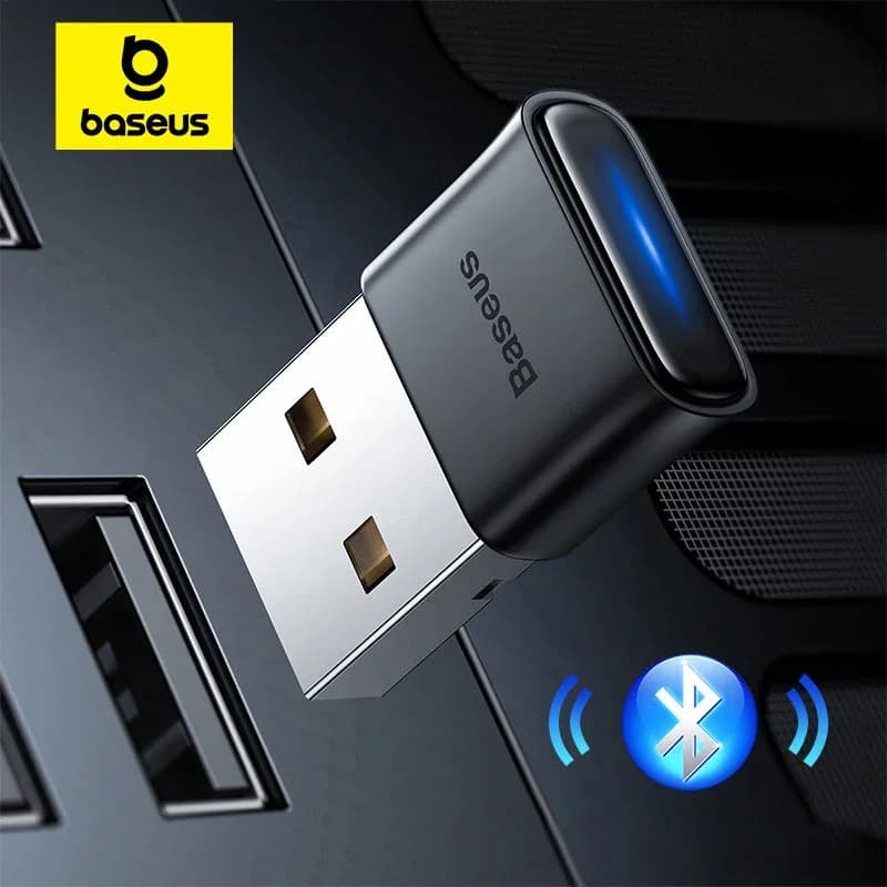 Adattatore Bluetooth USB Baseus, Dongle Bluetooth 5.1 per PC, Laptop, Altoparlanti Wireless, Ricevitore Audio, Trasmettitore USB