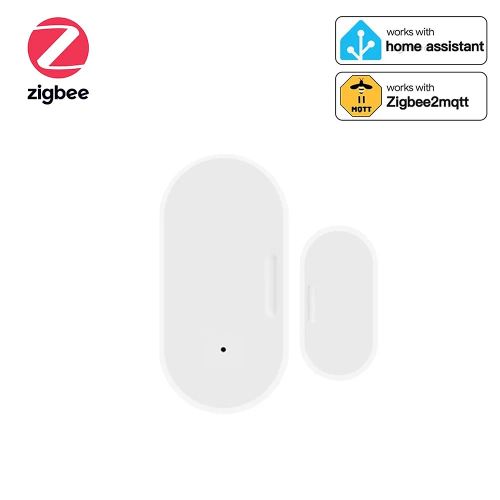 Zigbee Sensore per porte e finestre Allarmi di sicurezza magnetici Rilevatore di finestre con batteria Controllo vocale per casa intelligente Alexa Google Home