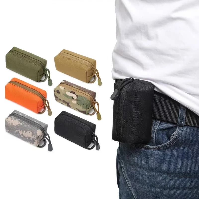 Portachiavi Tattico EDC, Mini Portamonete con Cerniera, Borsa da Cintura Portatile per Campeggio, Escursionismo e Viaggi all'Aperto