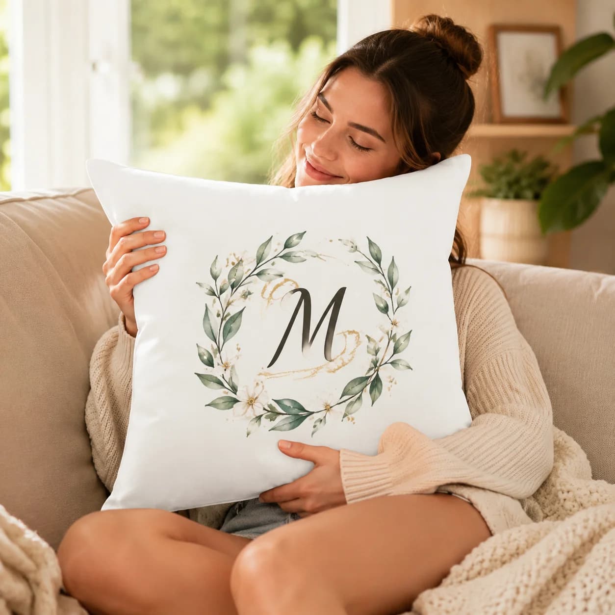 Custom Dutch Velvet Pillow Cover Personalized Letter Name Cushion Cover Soft Decorative Throw Pillow Case Sofa Home Decor Withou