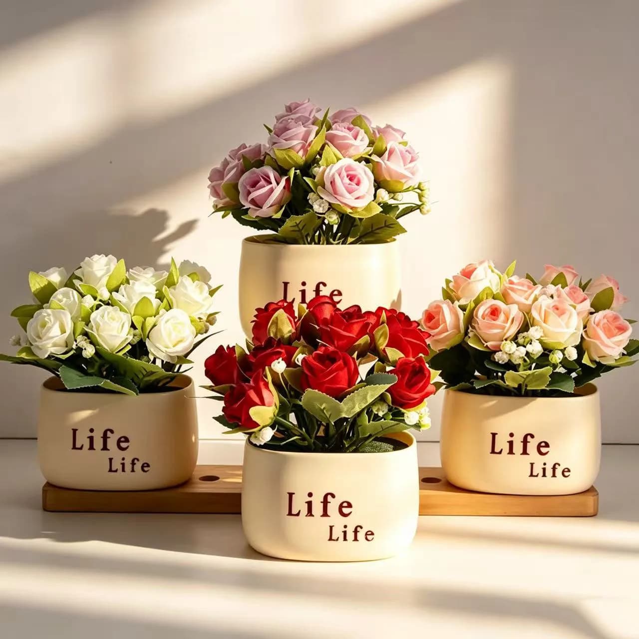 Artificial Silk flowers Bonsai Simulation Small Plants Pot Plants for Garden Table Home Room Decoration Fake Plant Ornaments