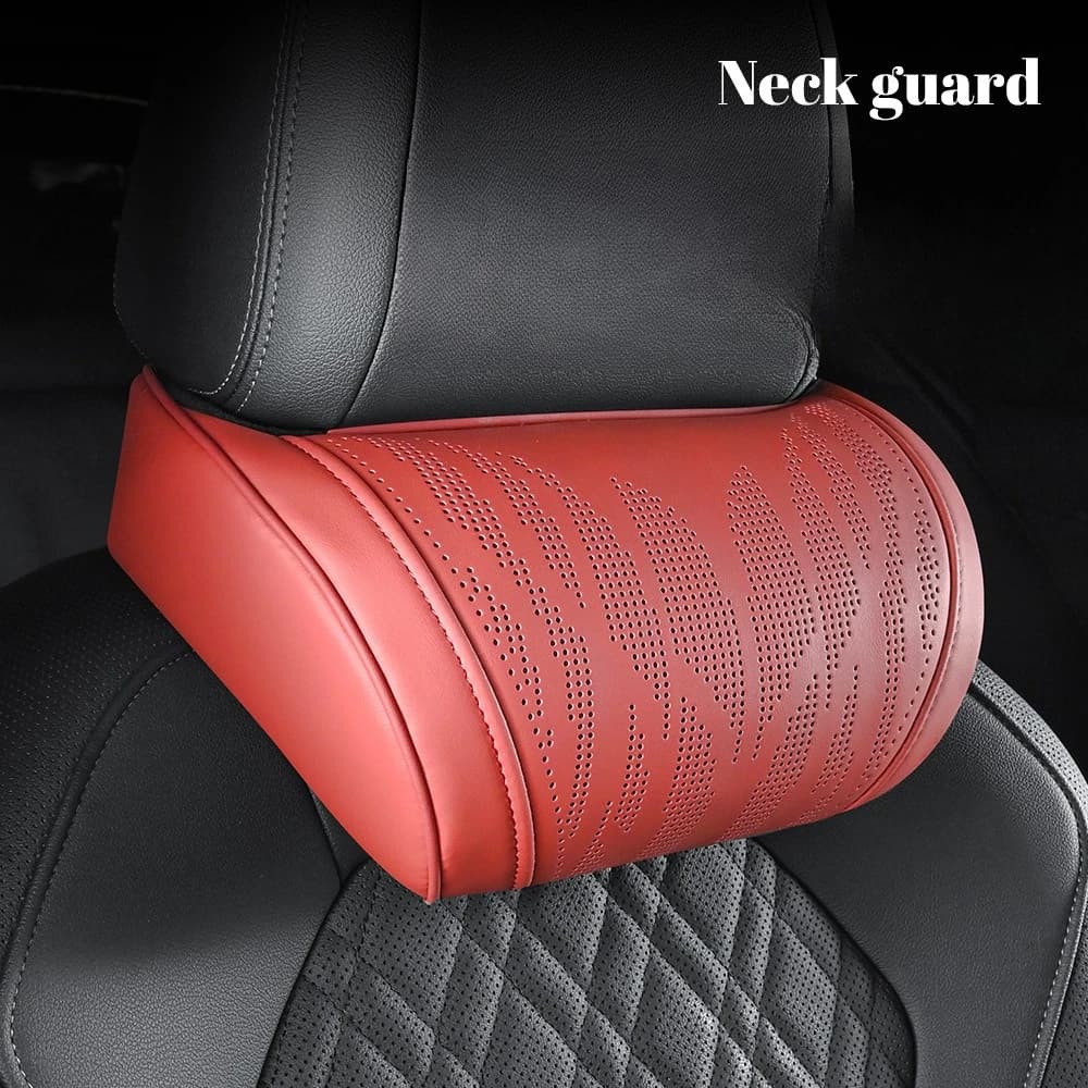 Memory Foam Car Headrest Neck Pillow Universal Car Pillow Seats Cushion Nappa Leather Four Seasons Car Accessories for Travel