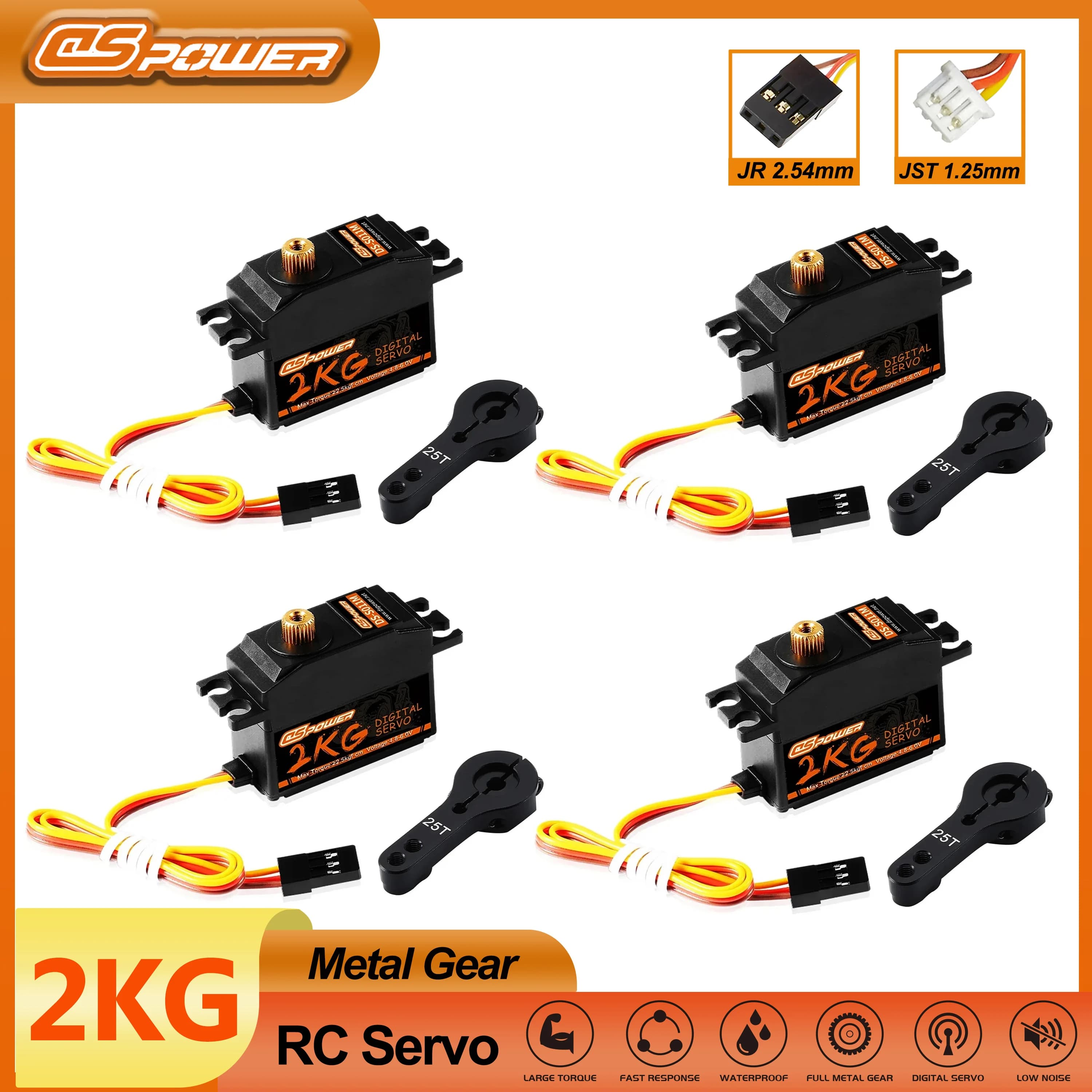 DSPOWER 2KG Servo ingranaggio digitale impermeabile in metallo per 1/12 1/14 RC auto Wltoys 144001 144010 elicottero RC FPV Dron aereo barca