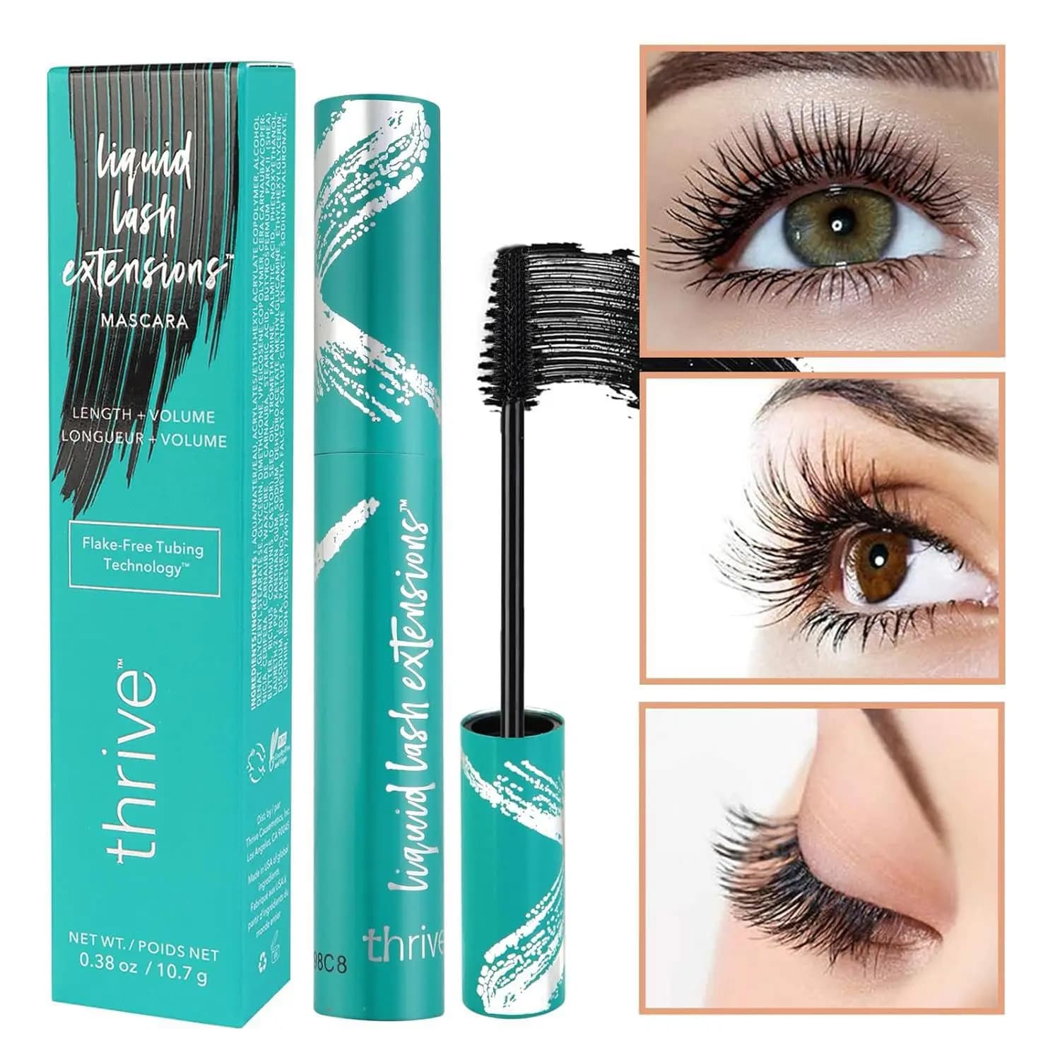 Mascara nero impermeabile a lunga durata - Formula arricciante e volumizzante Mascara allungante a prova di sbavature per donna