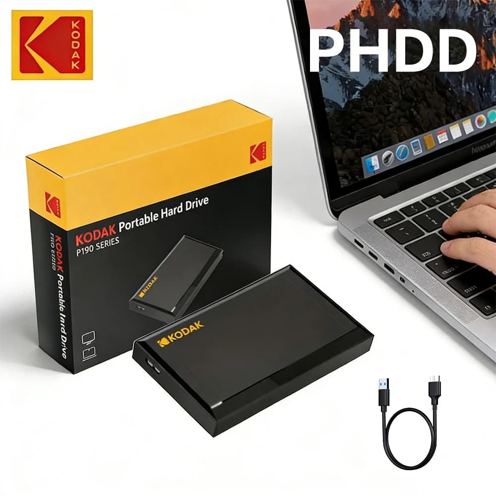 KODAK P190 Disco rigido esterno da 500 GB 1 TB USB 3.0 5 Gbps HDD portatile per PC portatile PS4 Xbox - Archiviazione ad alta velocità per giochi
