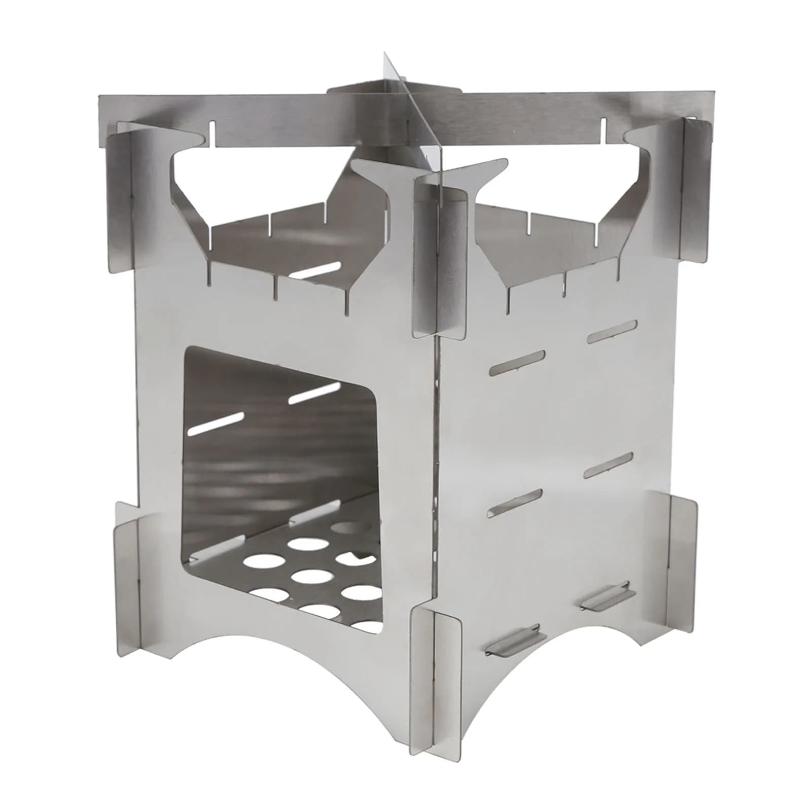 Portable Wood Stove Stainless Steel Folding Wood Burning Stove Mini Cooker for Outdoor Camping Travel Hiking Picnic