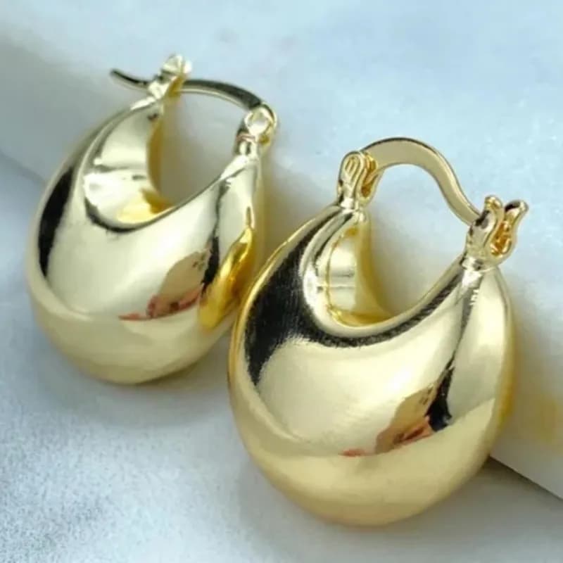 Classic Hand Carved Geometry Hoops Women's Earrings Golden Color Metal Daily Wear Party Jewelry Anniversary Gift