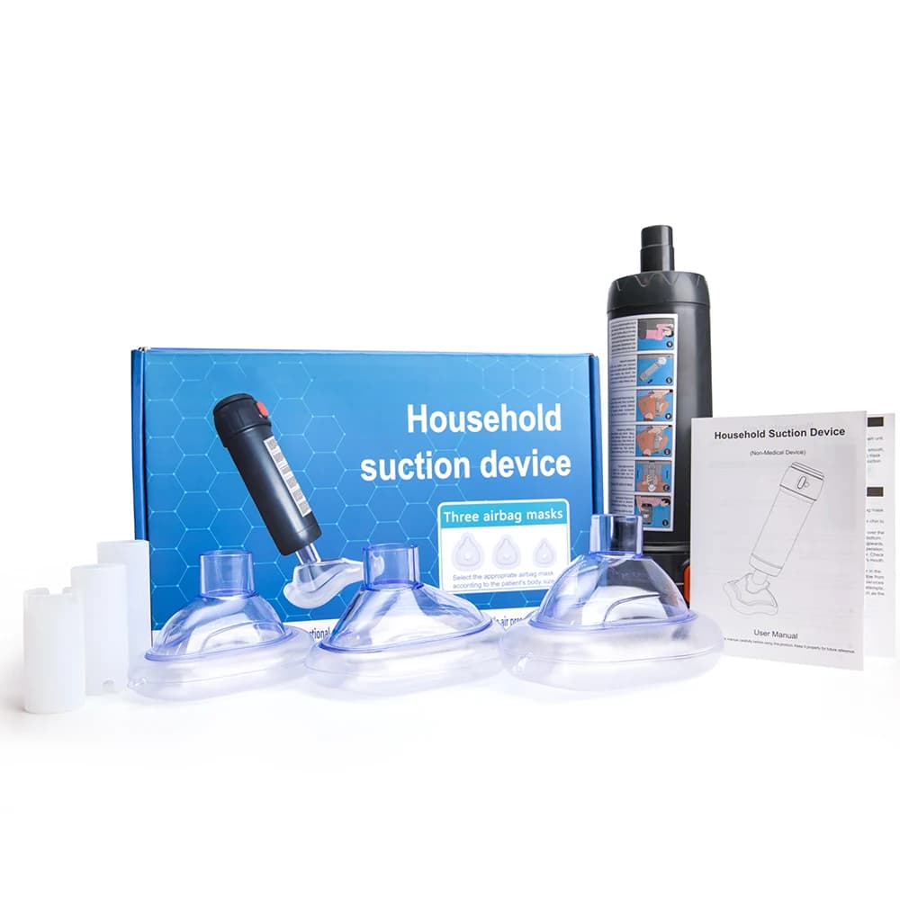 Portable Suction Rescue Anti Choking Device Choking Rescues Face Mask for Kids and Adults with 3 Mask Home Choking First Aid Kit