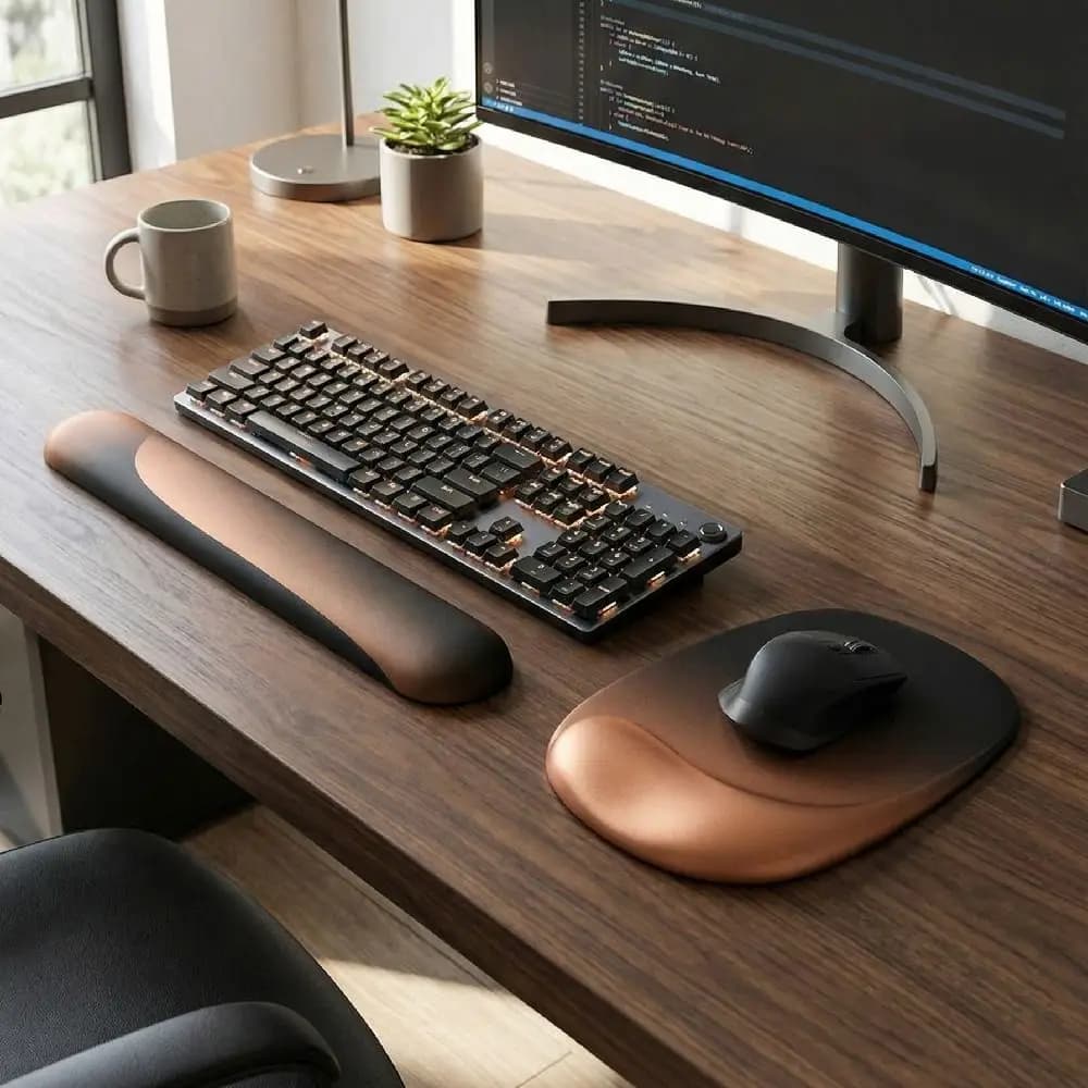 Tappetino Ergonomico per Mouse con Supporto per Polso, Cuscino per Tastiera Antiscivolo a Lento Ritorno, Comodo e Creativo Tappetino per il Palmo