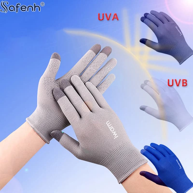 1 pair of racing gloves for outdoor sports anti-ultraviolet cotton touch screen hot fitness gym full finger gloves knitted unisex